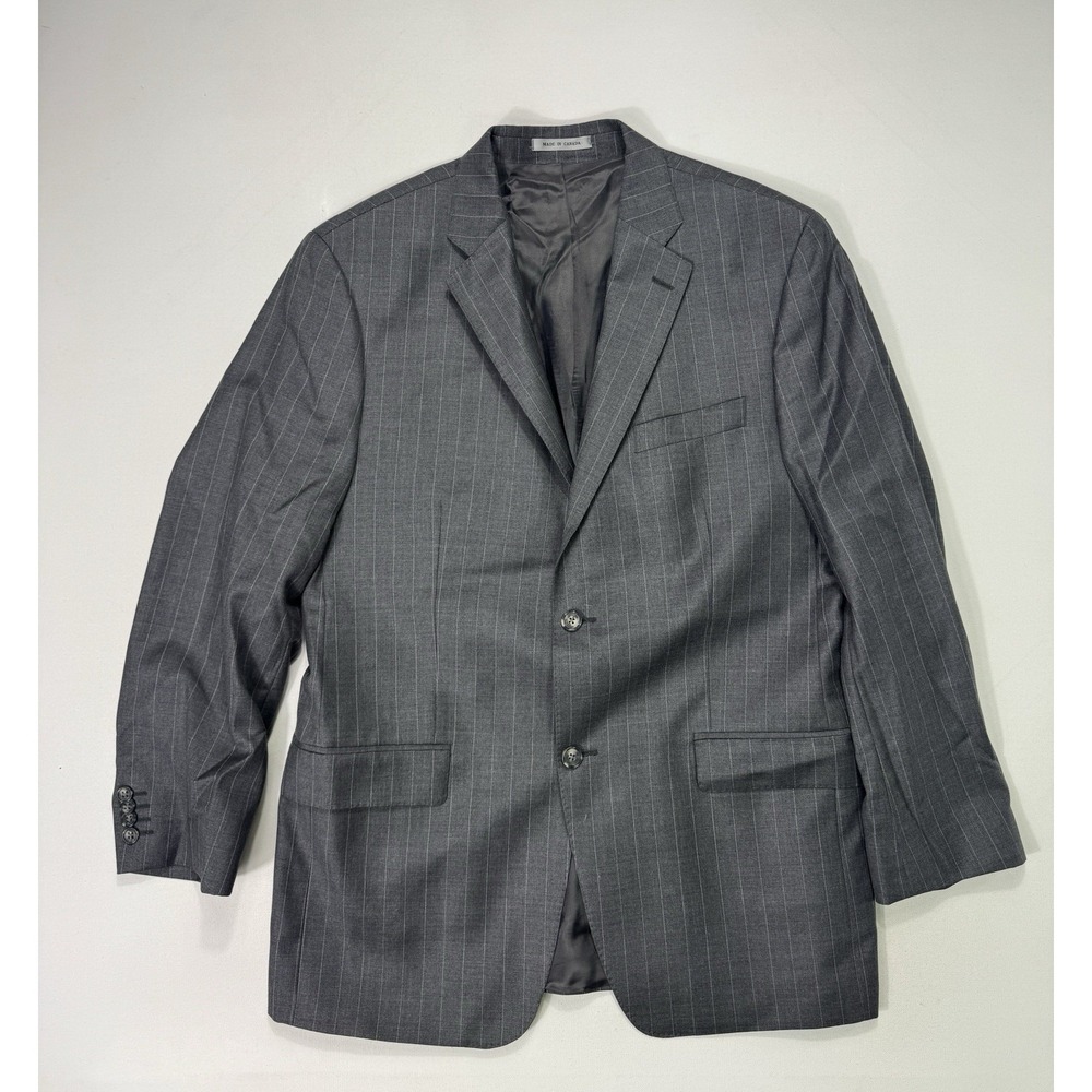 Lauren Ralph Lauren 42R Grey Pinstripe Blazer 100% Wool Suit Jacket Sport Coat
